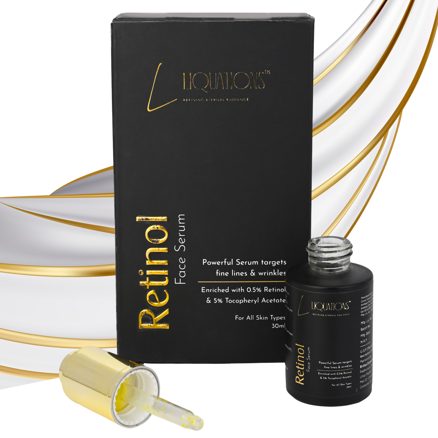 0.5% Retinol Pore Minimizing & Anti-Aging Face Serum with Vitamin E, Niacinamide, Hyaluronic Acid & Allantoin that Reduces Fine Lines & Wrinkles |30ML