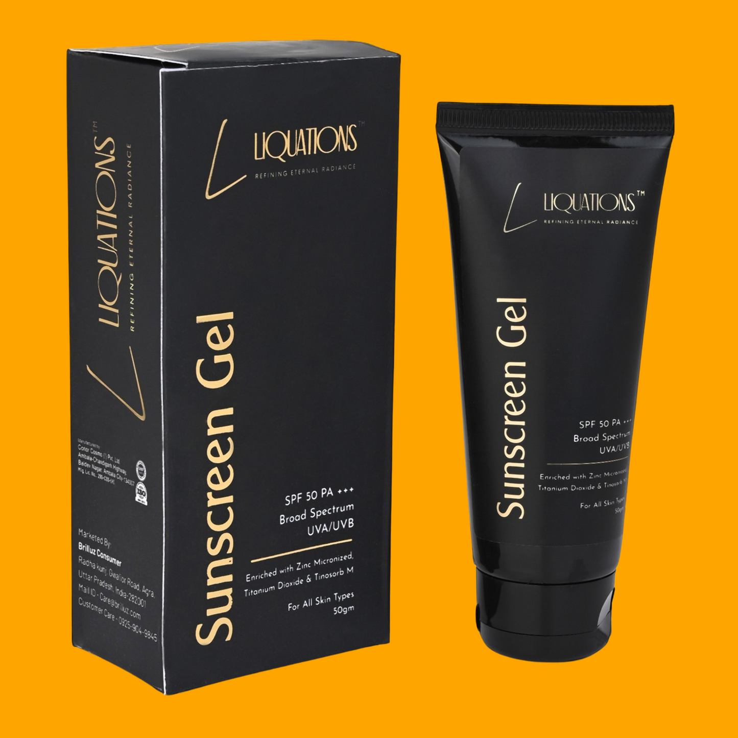 SPF 50 PA+++ Mineral Sunscreen Gel with Micronized Zinc Oxide and Tinosorb M | Broad Spectrum UVA/UVB Protection for Normal | For All Skin Types | 50g
