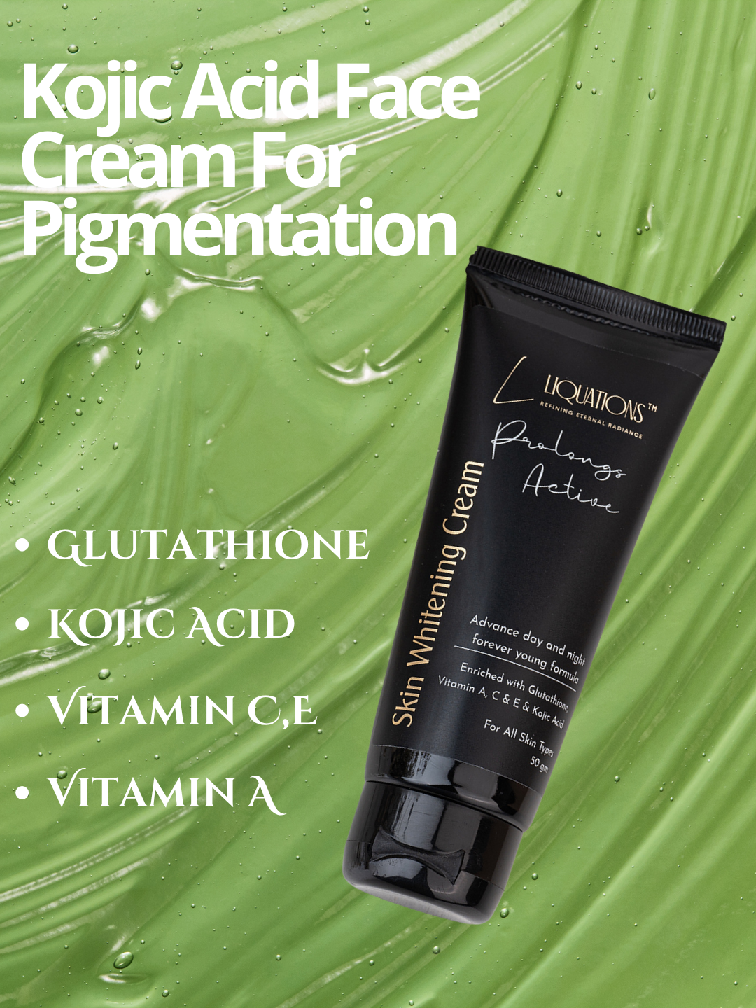 Daily Face Cream For Pigmentation, Dark Spots & Uneven Skin Tone with Glutathione, Kojic Acid & Vitamin C,E,A | For All Skin Types | Men & Women | 50 GM