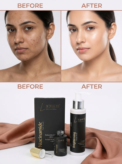 Brightening Skincare Combo – 10% Niacinamide Face Serum + Kojic Acid Face Wash for Pigmentation, Dark Spots & Glowing Skin