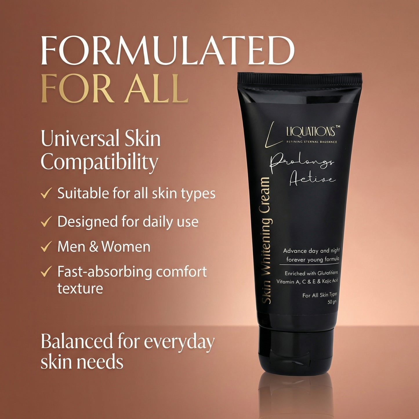 Daily Face Cream For Pigmentation, Dark Spots & Uneven Skin Tone with Glutathione, Kojic Acid & Vitamin C,E,A | For All Skin Types | Men & Women | 50 GM