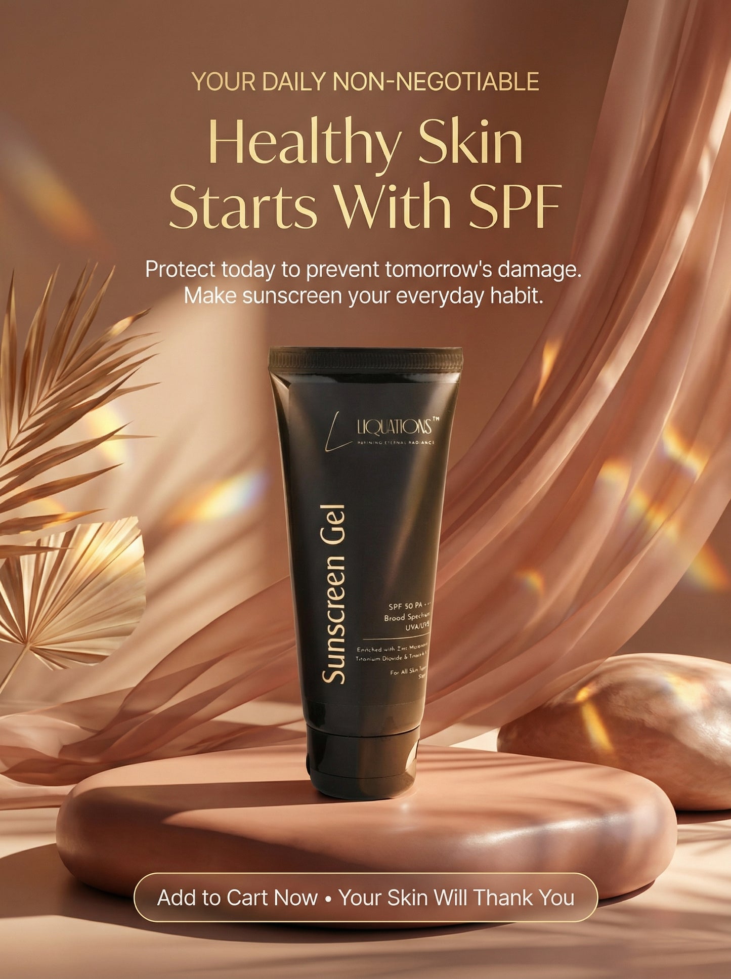 SPF 50 PA+++ Mineral Sunscreen Gel for Face with Zinc Oxide & Tinosorb M | Broad Spectrum UVA/UVB Protection | For All Skin Types | 50g