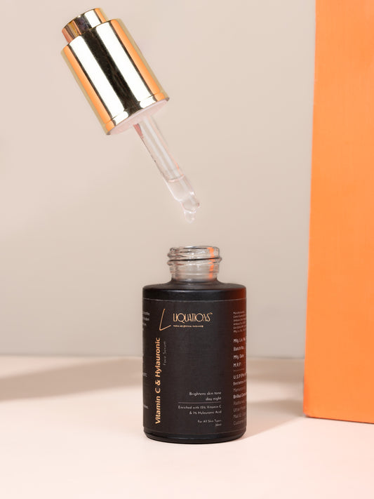 Kojic Acid Face Serum with 15% Vitamin C,1% Hyaluronic Acid & Niacinamide | For Intense Brightening & Pigmentation Removal | All Skin Types | Women & Men | 30 ML