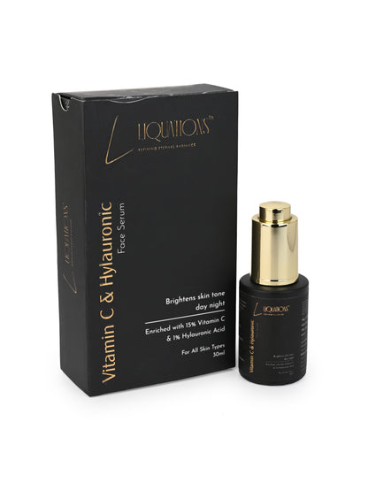 Kojic Acid Face Serum with 15% Vitamin C,1% Hyaluronic Acid & Niacinamide | For Intense Brightening & Pigmentation Removal | All Skin Types | Women & Men | 30 ML