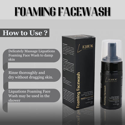 LIQUATIONS Salicylic Acid Foaming Face Wash With 1% Salicylic & 1% Glycolic Acid (AHA BHA) for Acne-Prone & Oily Skin | Anti Acne Face Cleanser for Skin Brightening ,Controls Acne or Pimples | Women & Men | 100 ml