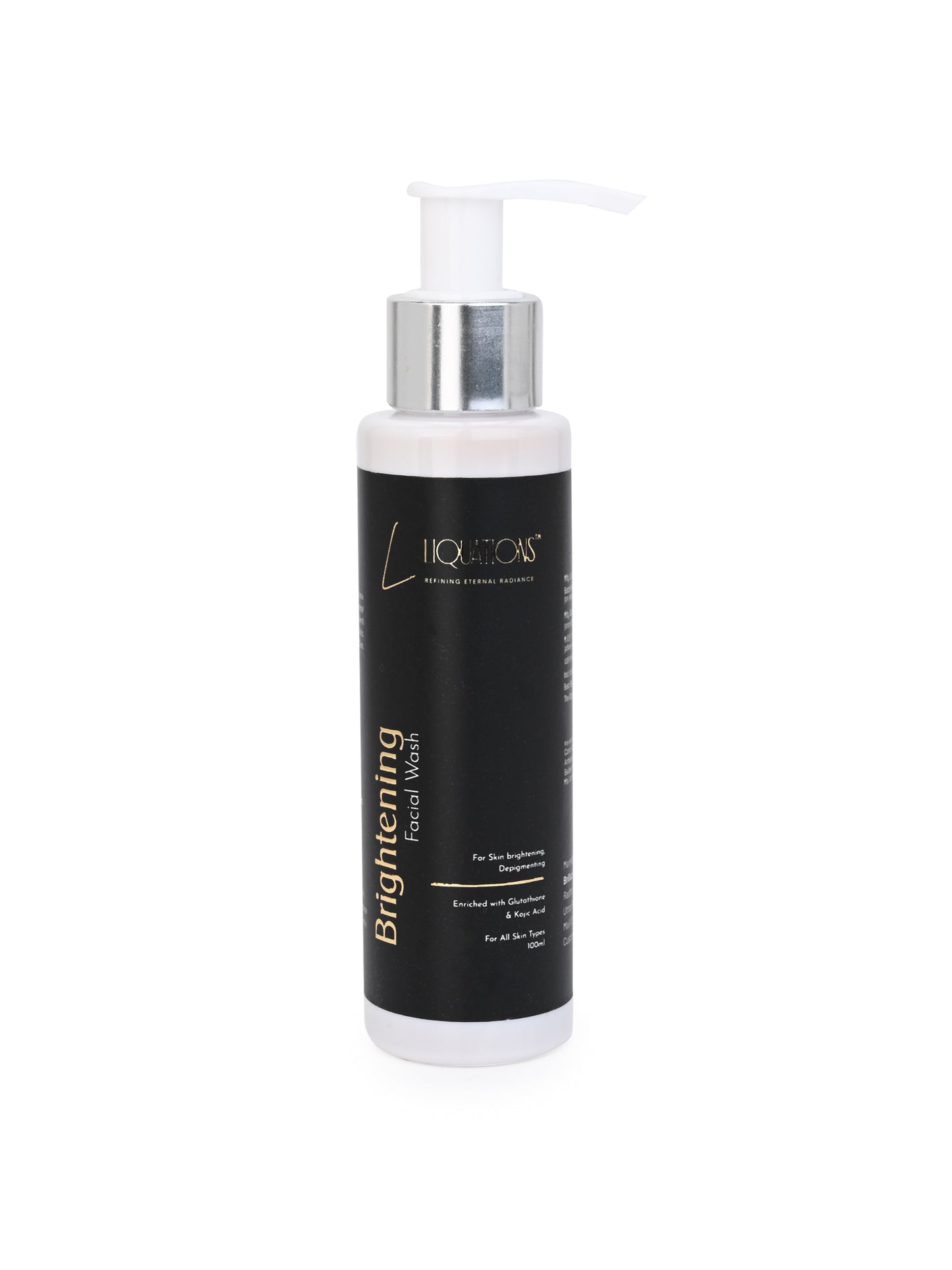 LIQUATIONS Brightening Face Wash With Kojic Acid & Glutathione For Pigmentation & Dark Spots for Glowing Skin | For Men & Women | All Skin Types | 100 ML