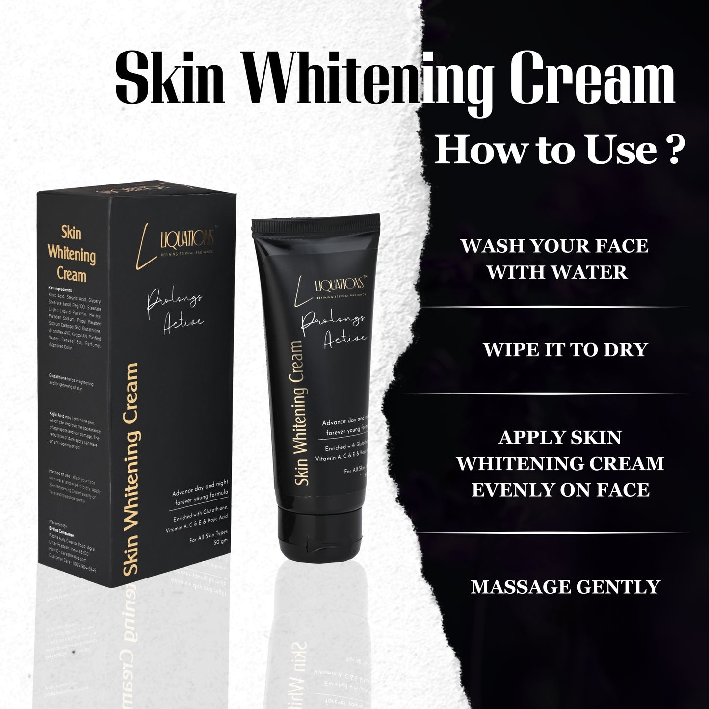 LIQUATIONS Glutathione Kojic Acid Face Cream For Pigmentation with Vitamin C,E,A | Moisturizer for Face Targets Dark Spots & Uneven Skin Tone | For All Skin Types- 50g