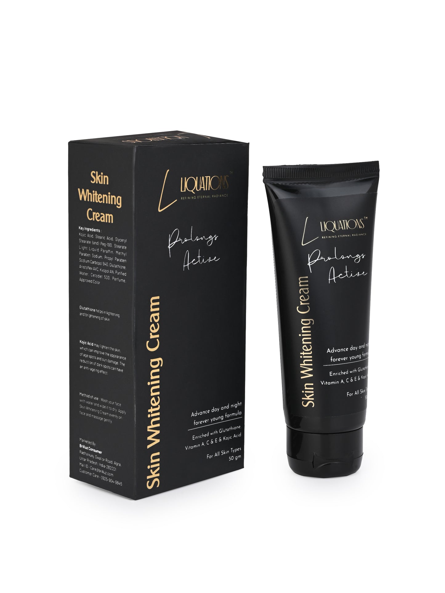 LIQUATIONS Glutathione Kojic Acid Face Cream For Pigmentation with Vitamin C,E,A | Moisturizer for Face Targets Dark Spots & Uneven Skin Tone | For All Skin Types- 50g