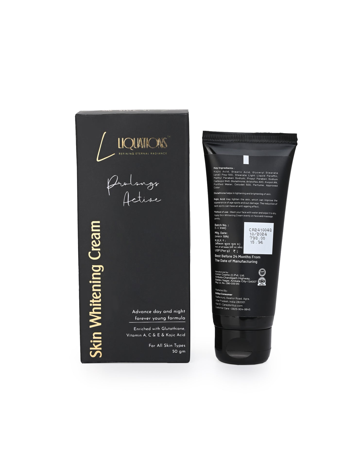 LIQUATIONS Glutathione Kojic Acid Face Cream For Pigmentation with Vitamin C,E,A | Moisturizer for Face Targets Dark Spots & Uneven Skin Tone | For All Skin Types- 50g