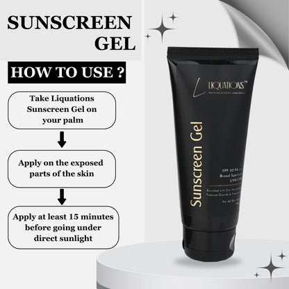 SPF 50 PA+++ Mineral Sunscreen Gel with Micronized Zinc Oxide and Tinosorb M | Broad Spectrum UVA/UVB Protection for Normal | For All Skin Types | 50g
