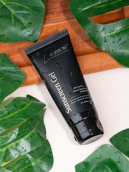 LIQUATIONS Ultra Light No White Cast Sunscreen Gel With SPF 50 PA+++ For Broad Spectrum,UVA/UVB Protection | Vitamin C & E | Women & Men | All Skin Types, 50G