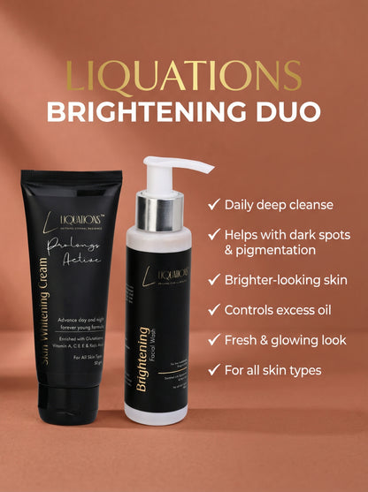 Ultimate Glow Duo – Brightening Face Wash + Face Cream with Kojic Acid & Glutathione for Dark Spots, Pigmentation & Radiant Skin | For Men & Women | All Skin Types