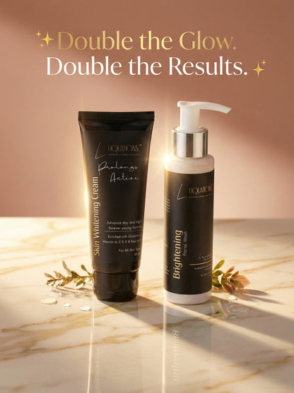 Ultimate Glow Duo – Brightening Face Wash + Face Cream with Kojic Acid & Glutathione for Dark Spots, Pigmentation & Radiant Skin | For Men & Women | All Skin Types