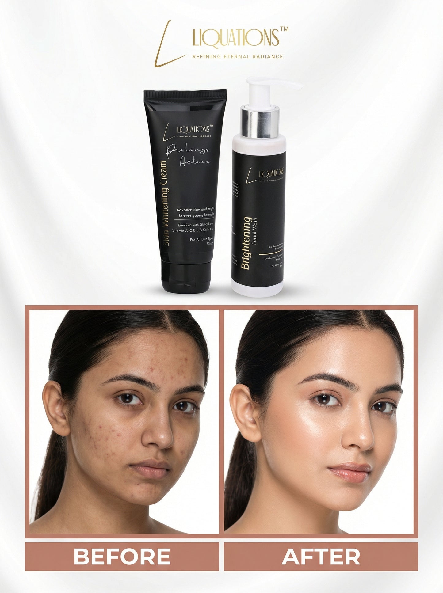 Ultimate Glow Duo – Brightening Face Wash + Face Cream with Kojic Acid & Glutathione for Dark Spots, Pigmentation & Radiant Skin | For Men & Women | All Skin Types