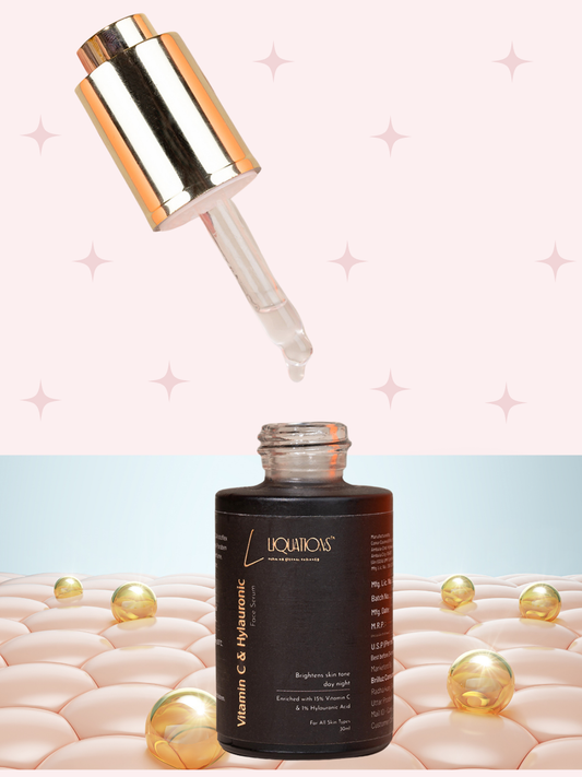 15% Vitamin C+1% Hyaluronic Acid , Niacinamide & Kojic Acid Face Serum For Intense Brightening & Pigmentation Removal  | All Skin Types | 30 ML