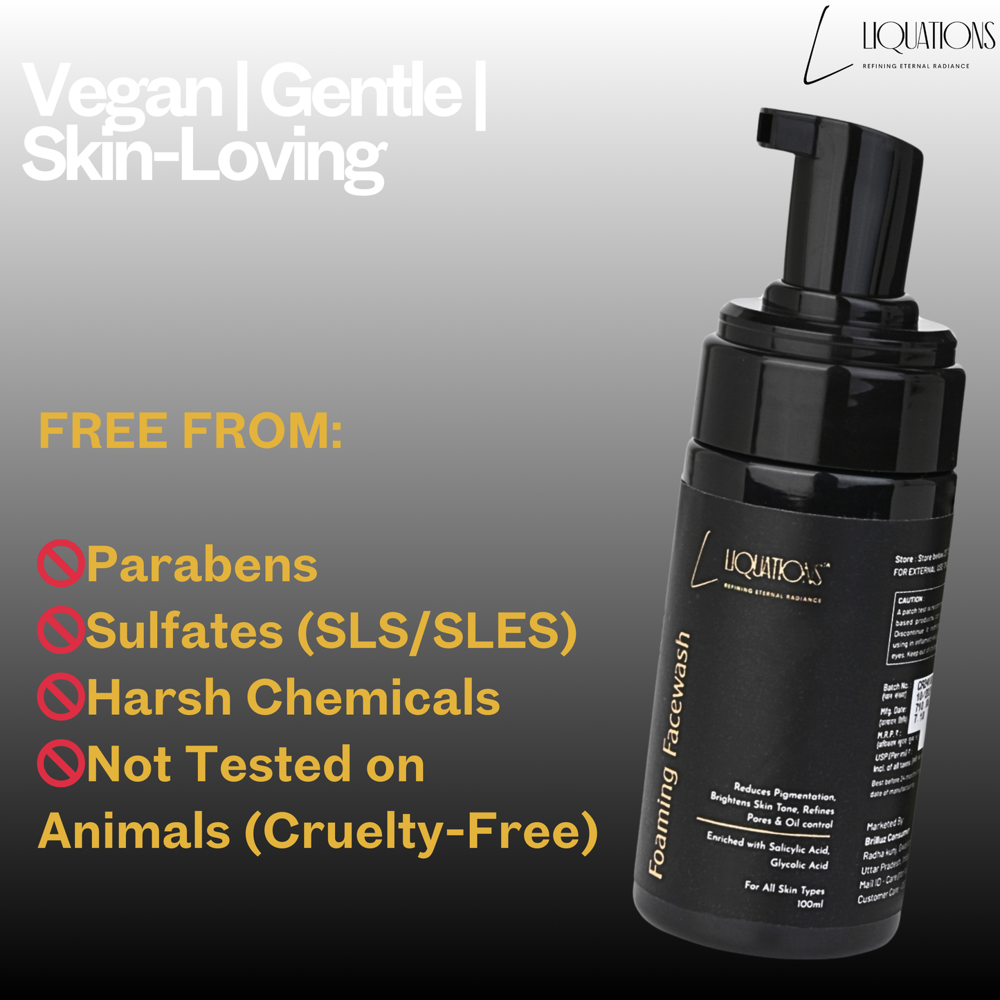 Salicylic Acid Foaming Face Wash with 1% Salicylic & 1% Glycolic Acid (AHA BHA) for Acne-Prone & Oily Skin that Controls Acne or Pimples | 100 ML