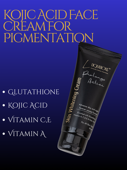 Daily Face Cream For Pigmentation, Dark Spots & Uneven Skin Tone with Glutathione, Kojic Acid & Vitamin C,E,A | For All Skin Types | Men & Women | 50 GM