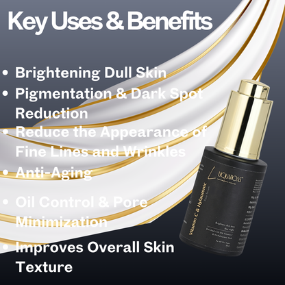 15% Vitamin C+1% Hyaluronic Acid , Niacinamide & Kojic Acid Face Serum For Intense Brightening & Pigmentation Removal  | All Skin Types | 30 ML