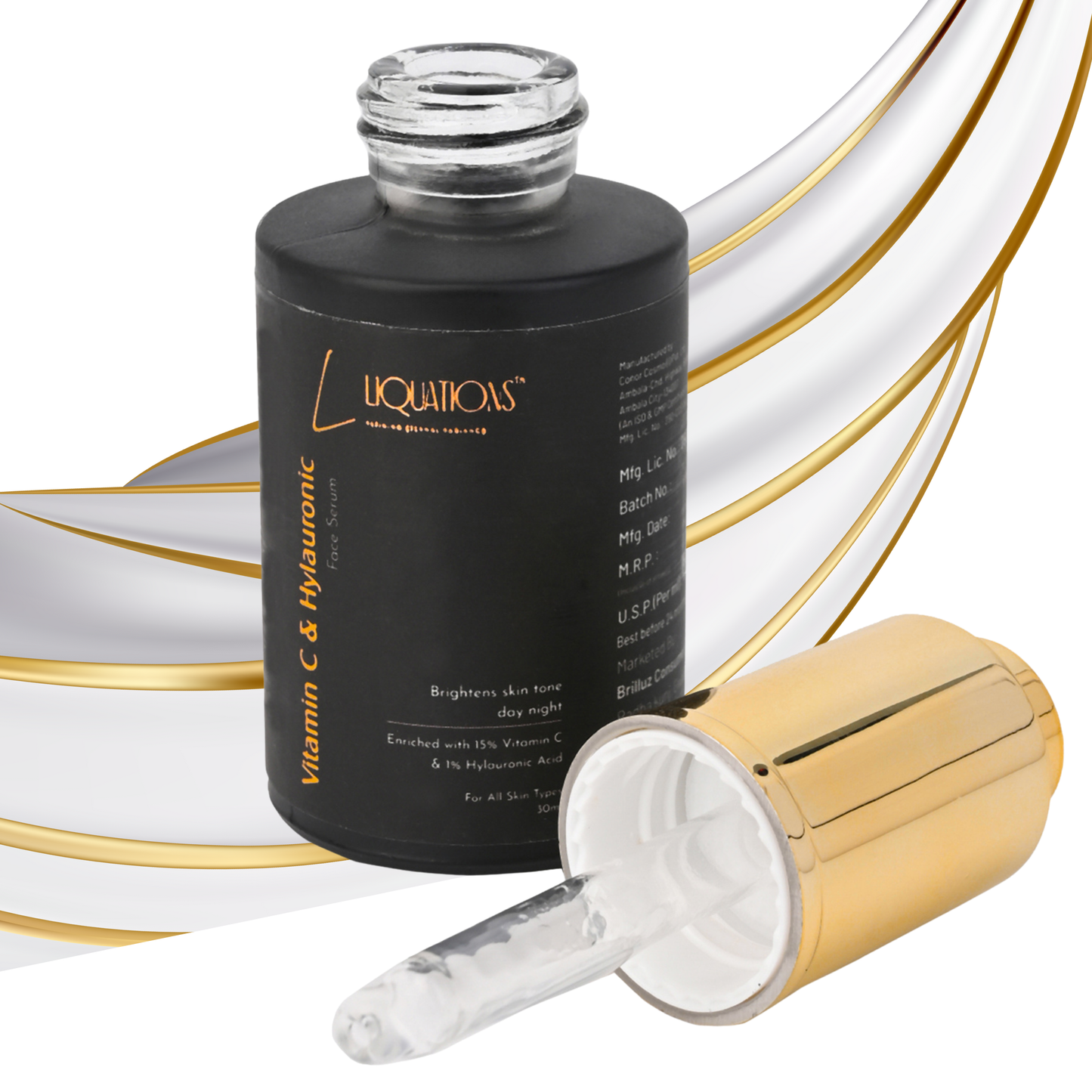 15% Vitamin C+1% Hyaluronic Acid , Niacinamide & Kojic Acid Face Serum For Intense Brightening & Pigmentation Removal  | All Skin Types | 30 ML