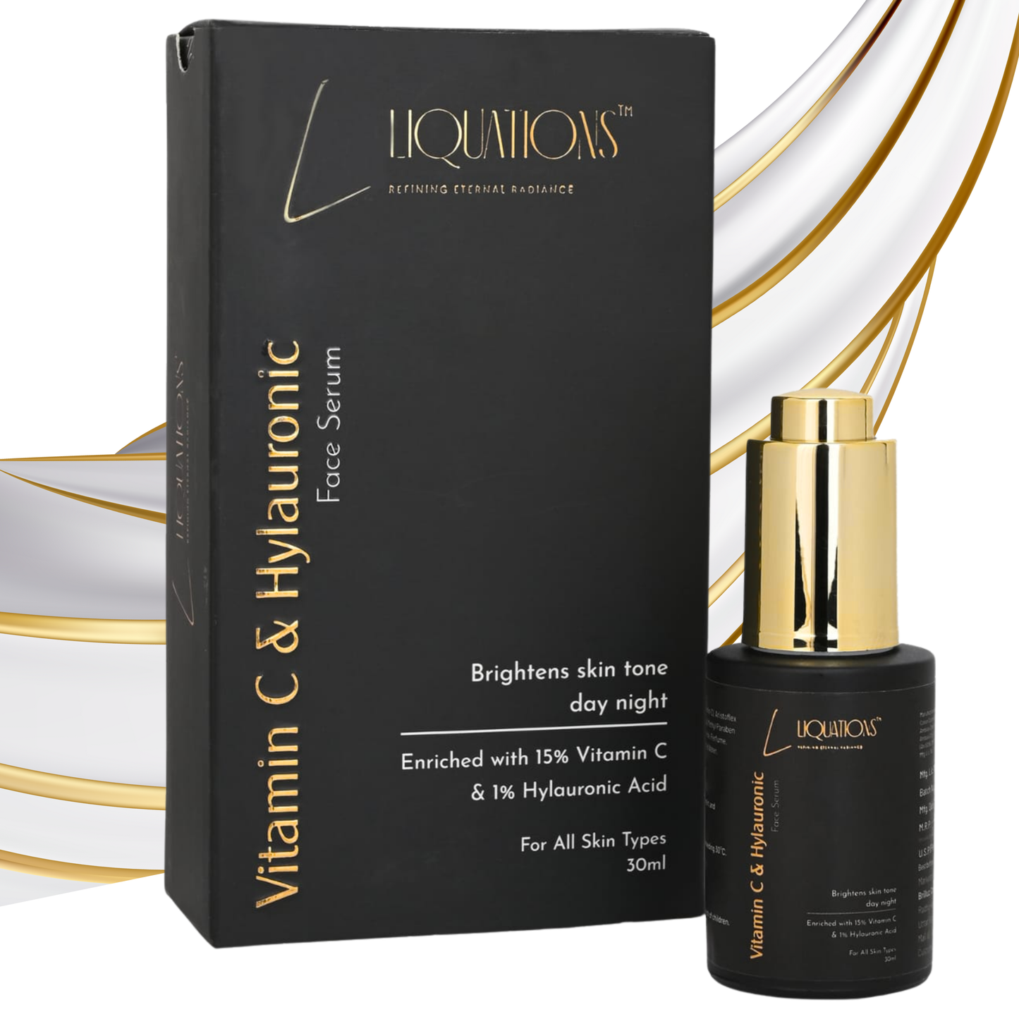 15% Vitamin C+1% Hyaluronic Acid , Niacinamide & Kojic Acid Face Serum For Intense Brightening & Pigmentation Removal  | All Skin Types | 30 ML