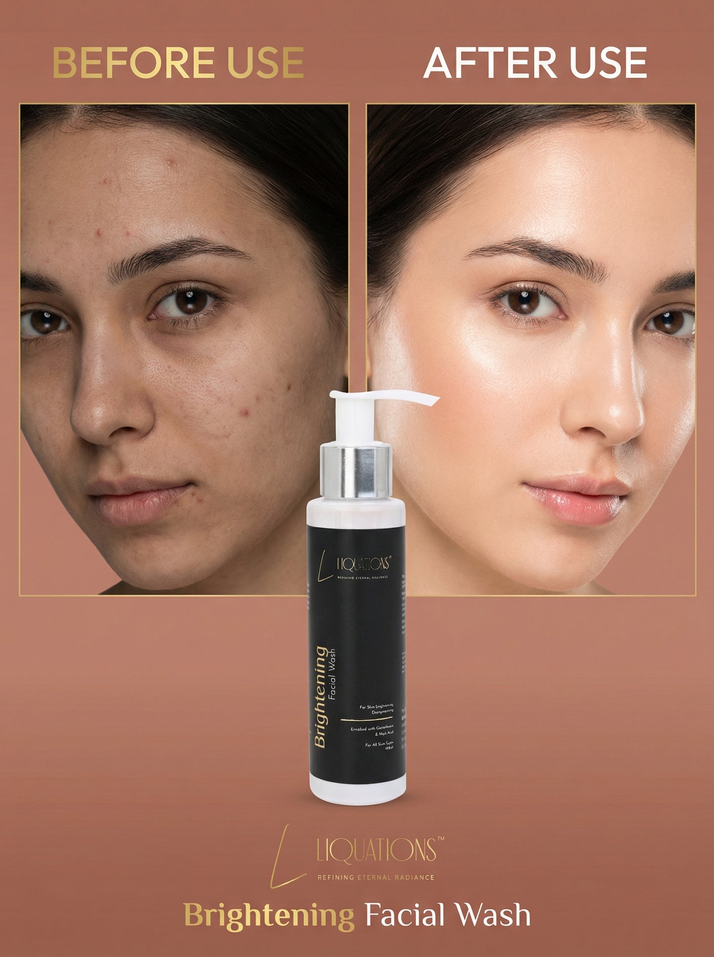 Brightening Face Wash with Kojic Acid & Glutathione for Dark Spots, Pigmentation & Glowing Skin (100 ml)