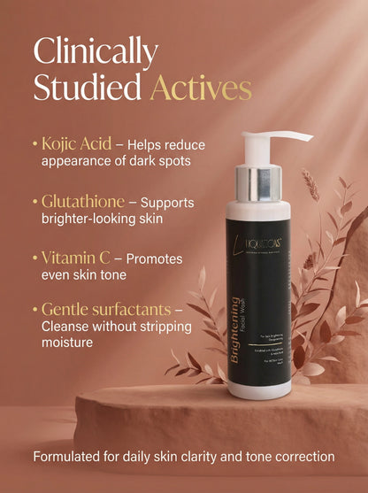 Brightening Face Wash with Kojic Acid & Glutathione for Dark Spots, Pigmentation & Glowing Skin (100 ml)