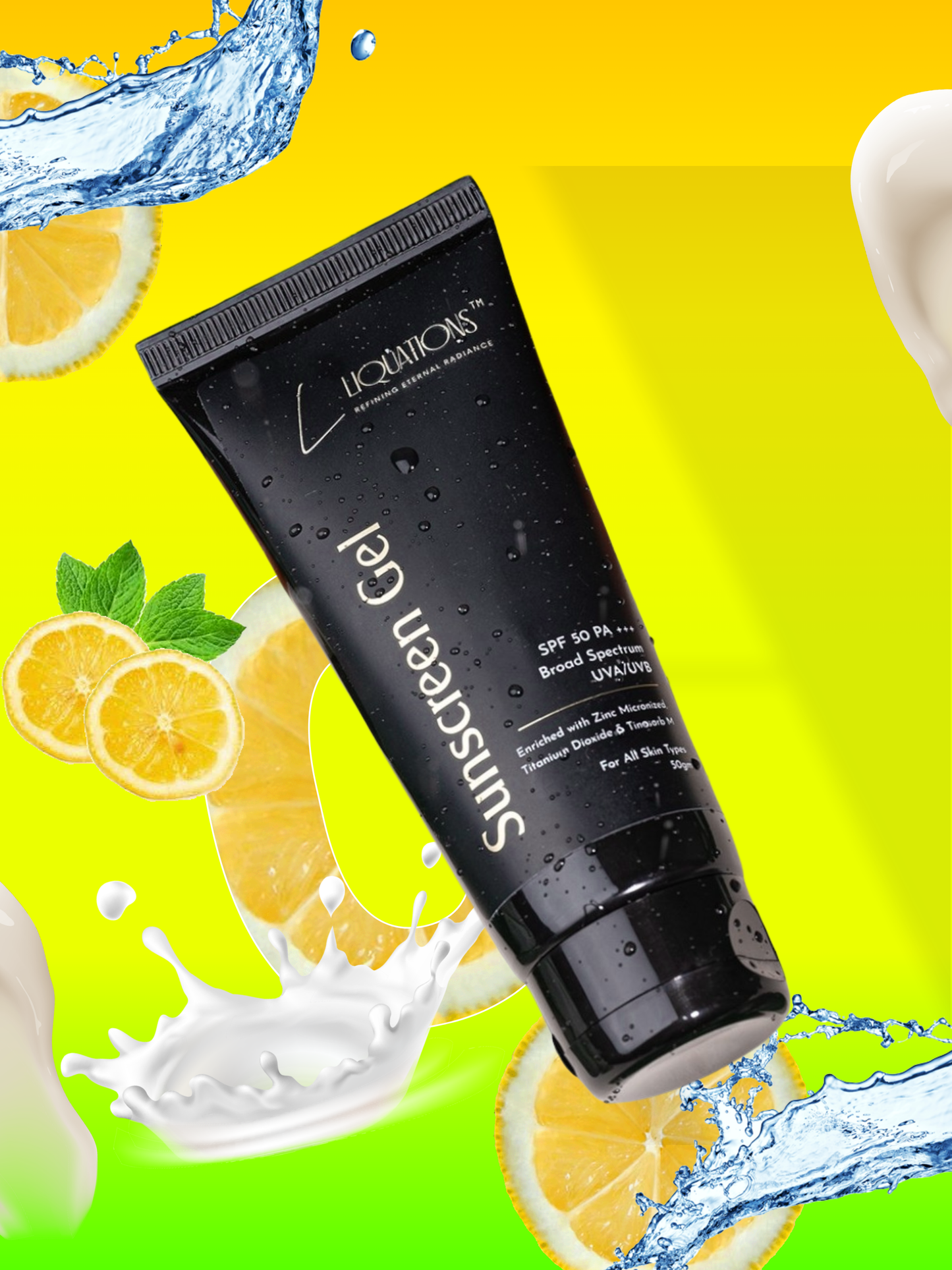 SPF 50 PA+++ Mineral Sunscreen Gel with Micronized Zinc Oxide and Tinosorb M | Broad Spectrum UVA/UVB Protection for Normal | For All Skin Types | 50g