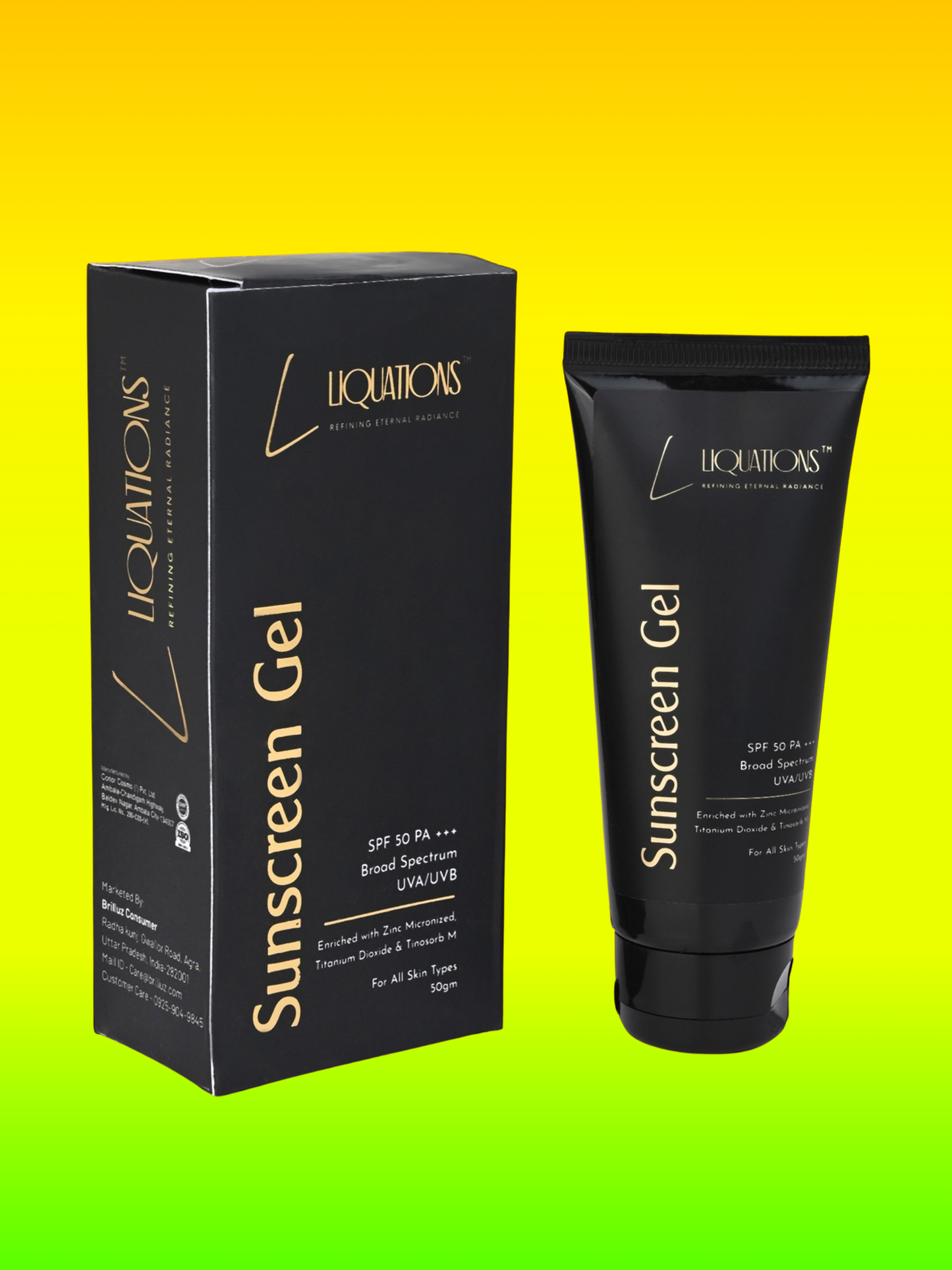 SPF 50 PA+++ Mineral Sunscreen Gel with Micronized Zinc Oxide and Tinosorb M | Broad Spectrum UVA/UVB Protection for Normal | For All Skin Types | 50g