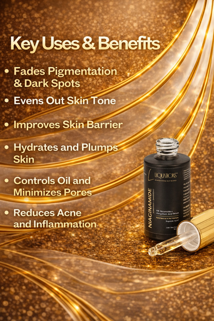 10% Niacinamide,1% Hyaluronic Acid Face Serum with Ethyl Ascorbic Acid | Serum for Pigmentation, Dark Spot & Skin Brightening | All Skin Types | 30ML