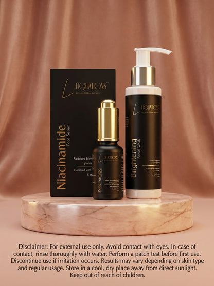 Brightening Skincare Combo – 10% Niacinamide Face Serum + Kojic Acid Face Wash for Pigmentation, Dark Spots & Glowing Skin