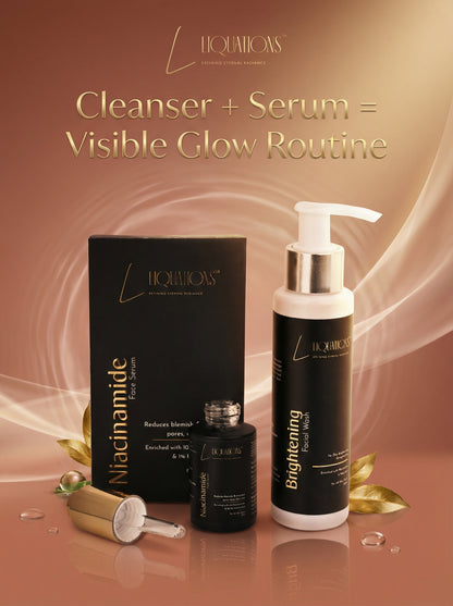 Brightening Skincare Combo – 10% Niacinamide Face Serum + Kojic Acid Face Wash for Pigmentation, Dark Spots & Glowing Skin