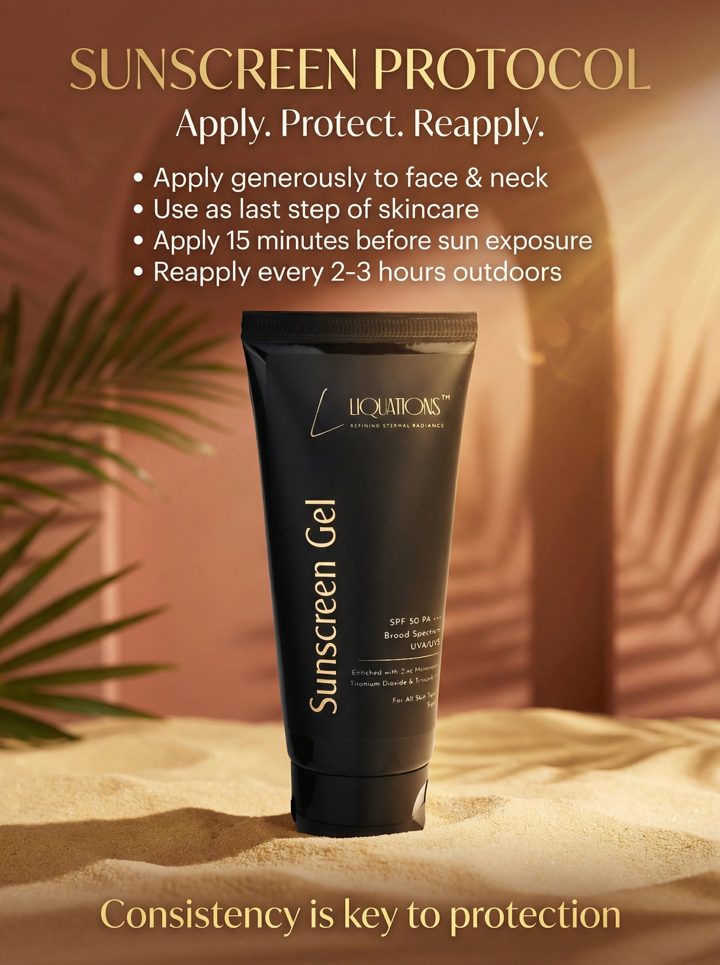 SPF 50 PA+++ Mineral Sunscreen Gel for Face with Zinc Oxide & Tinosorb M | Broad Spectrum UVA/UVB Protection | For All Skin Types | 50g