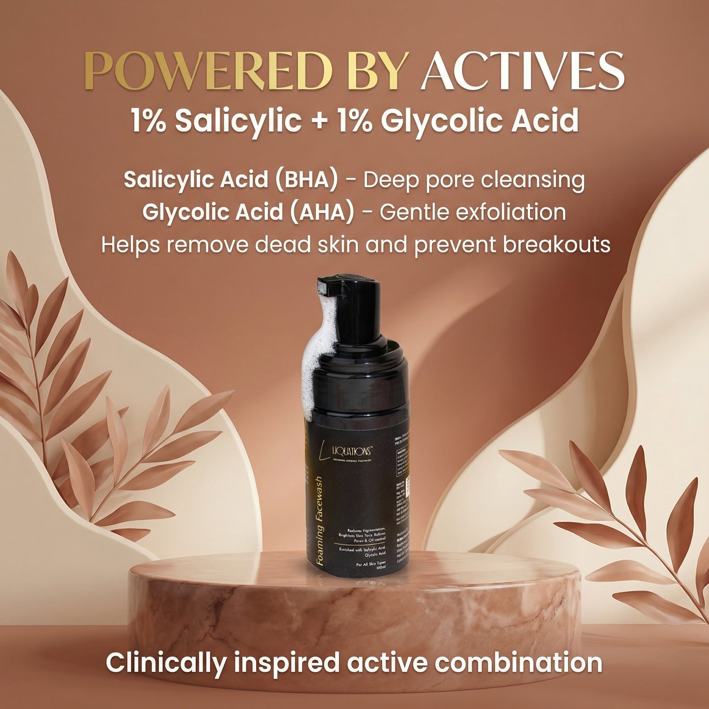 Salicylic Acid Face Wash with 1% Salicylic & 1% Glycolic Acid (AHA + BHA) for Acne-Prone & Oily Skin | Controls Acne, Pimples & Excess Oil | 100 ml