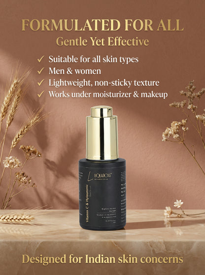 Vitamin C Face Serum 15% with Hyaluronic Acid, Niacinamide & Kojic Acid for Brightening, Dark Spot & Pigmentation Care – 30ml
