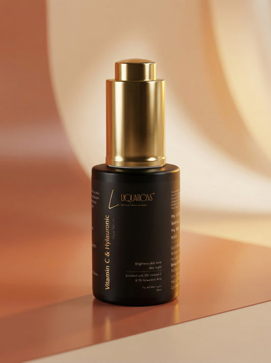 Vitamin C Face Serum 15% with Hyaluronic Acid, Niacinamide & Kojic Acid for Brightening, Dark Spot & Pigmentation Care – 30ml